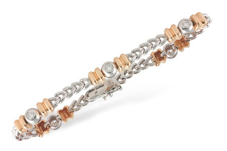 A215-23356: K027-92410 WITH ROSE GOLD BARS .45 TW